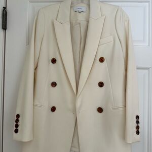 Reiss Cream Double-Breasted Blazer